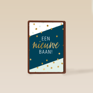 nieuwe baan kaart confetti gouden tekst