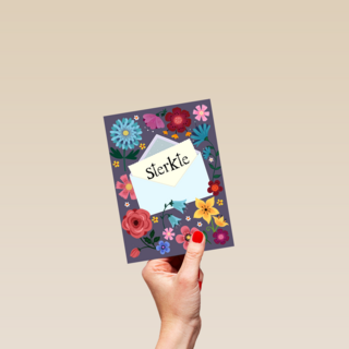 Sterkte kaart envelop en bloemen