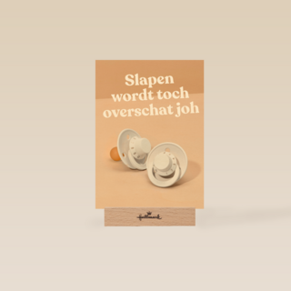 baby kaart andc slapen wordt toch overschat joh