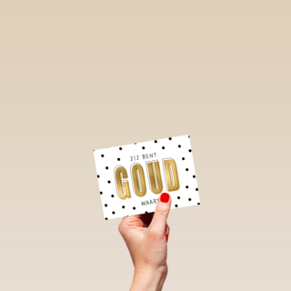 compliment kaart jij bent goud waard powervrouw