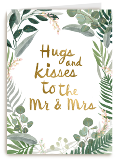 Trouwdagkaart Hugs and kisses to the Mr and Mrs