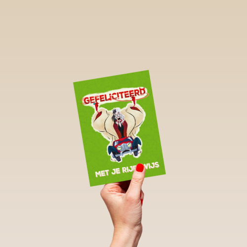 Gefeliciteerd met je rijbewijs Cruella