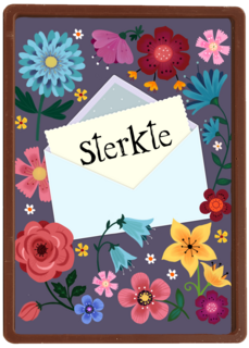 Sterkte kaart envelop en bloemen