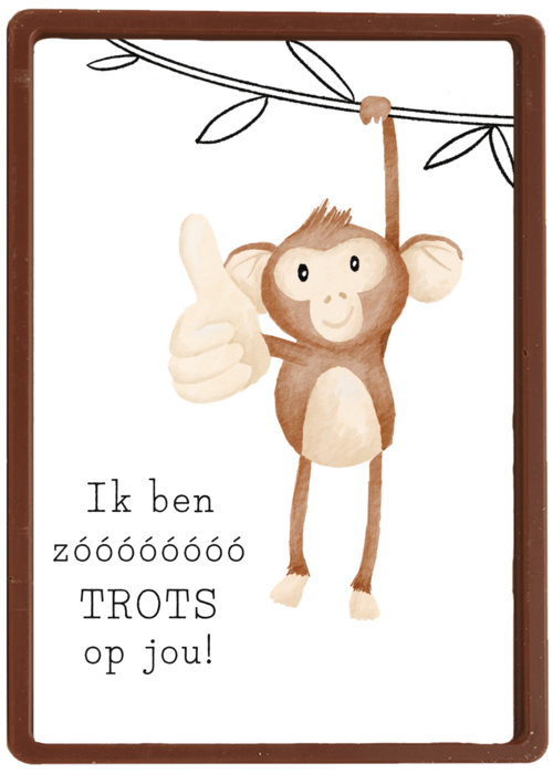 Aapje met ik ben heel trots op jou kaart