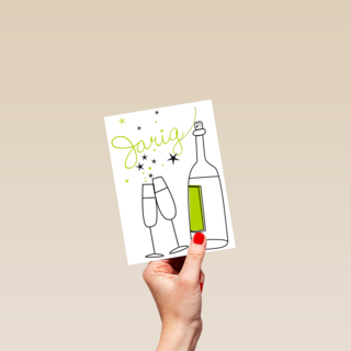 tekening champagne en glazen