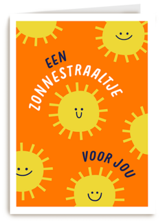 Hart onder de riem kaart een zonnetraaltje voor jou
