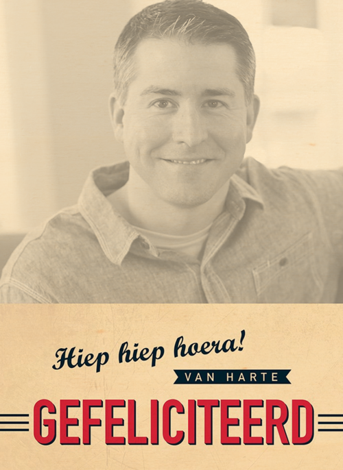 fotokaart hiep hiep hoera van harte gefeliciteerd