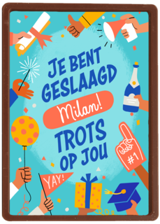 Geslaagd trots op jou naam