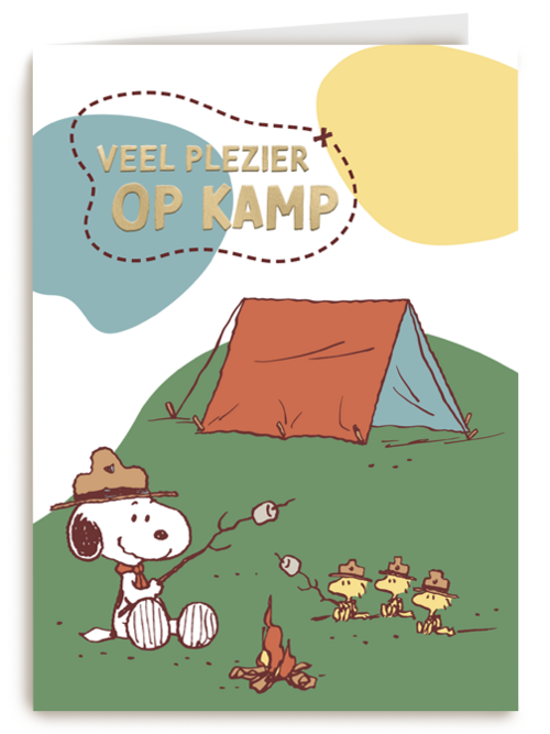 Snoopy kaart op kamp