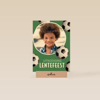 Uitnodiging Lentefeest voetbal fotokaart