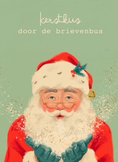 Kerstkaart kerstman kerstkus