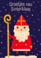 Sinterklaaskaart getekend Groetjes van Sinterklaas