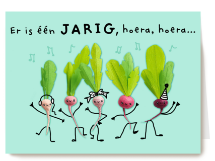 verjaardag kaart klassiek er is er een jarig hoera hoera