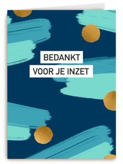 Bedankt kaart thuiswerken bedankt voor je inzet groen blauw