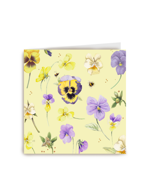 Kaart flowers by Marjolein Bastin Geel viooltjes paars