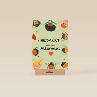 Bedankt kaart juf meester