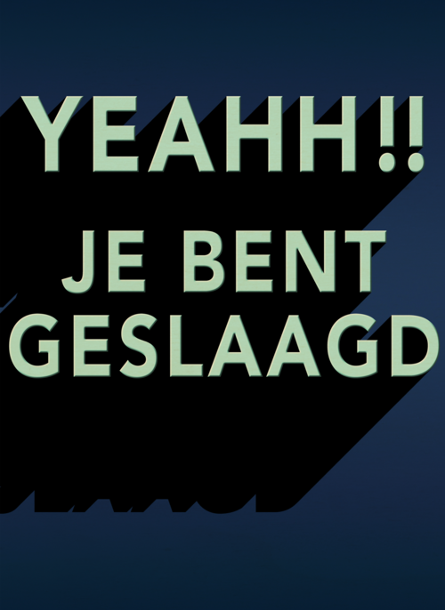 geslaagd kaart yeahh je bent geslaagd