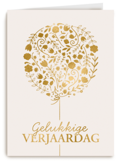 Gouden ballon met Gelukkige verjaardag