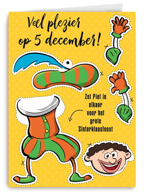 Sinterklaaskaart Maak zelf je piet