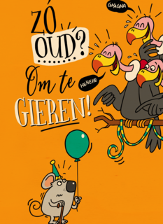verjaardagskaart om te gieren zo oud