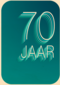 Verjaardagskaart 70 jaar blauw groen