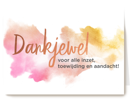 dankjewel voor alle inzet