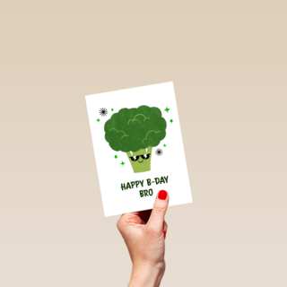 verjaardagskaart met broccoli