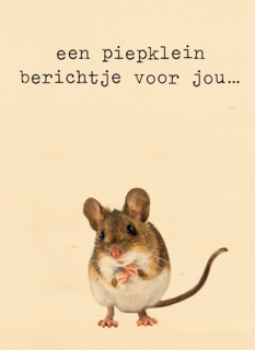 Zomaar kaart een piepklein berichtje Furry cuddles muis