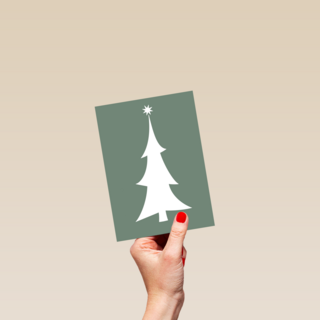 hallmark kerstkaart met kerstboom