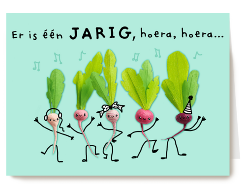 verjaardag kaart klassiek er is er een jarig hoera hoera