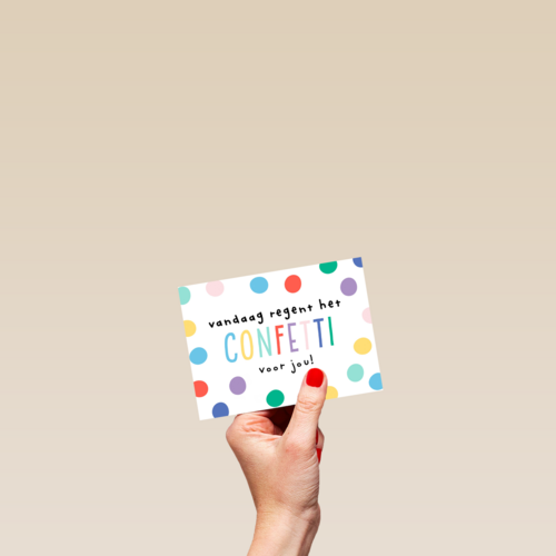 Verjaardagskaart man vrouw hip Vandaag regent het confetti