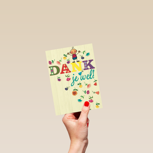 smile kaart bloemetjes dank je wel