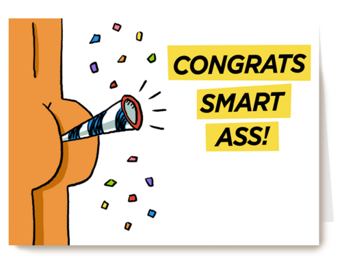 geslaagd kaart congrats smartass