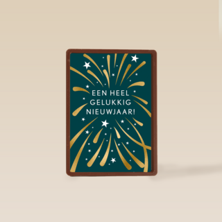 een heel gelukkig nieuwjaar met gouen vuurwerk