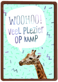 Op kamp kaart giraffe woohoo veel plezier Op kamp kaart giraffe woohoo veel plezier