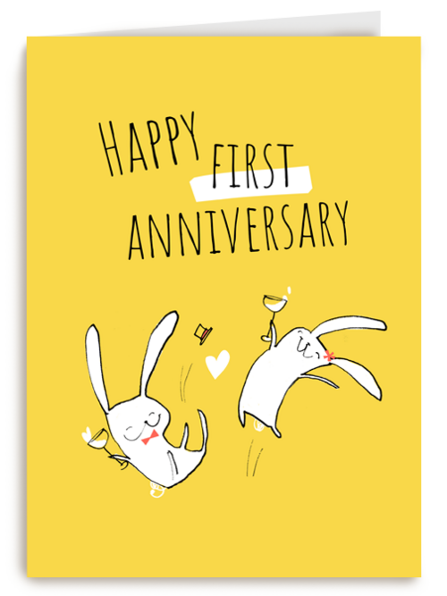 happy first anniversary with these rabbits