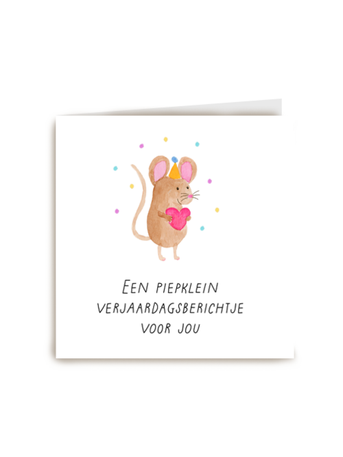 Verjaardagskaart piepklein