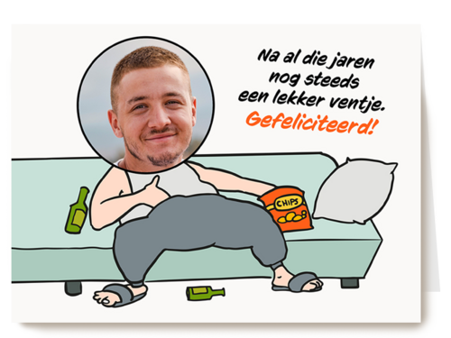 Verjaardagskaart foto man grappig