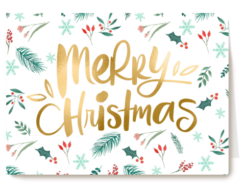 Kerstkaart merry christmas mistletoe