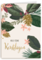 Kerstkaart fijne feestdagen kerstbloemen