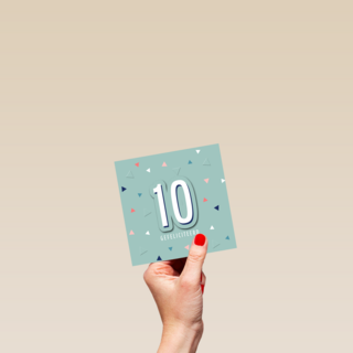 verjaardag kaart stijlvol leeftijd 10