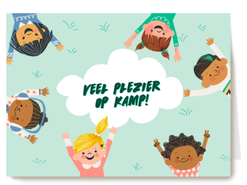 sporta op kamp kaart kinderen veel plezier op kamp