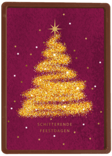 kerstkaart klassiek gouden kerstboom