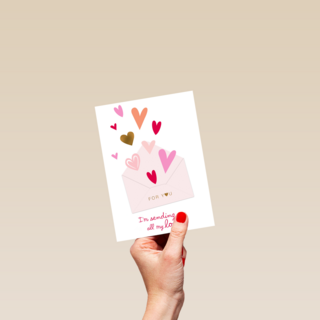 Valentijnskaart Romantisch hartjes for you