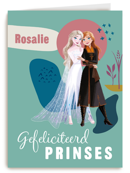 Frozen verjaardagskaart gefeliciteerd prinses