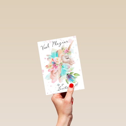 Veel plezier op je lentefeest unicorn