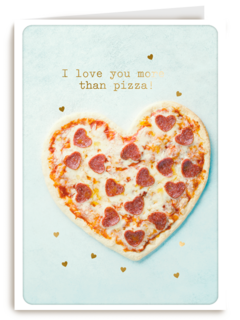 vriendschap kaart klassiek i love you more than pizza