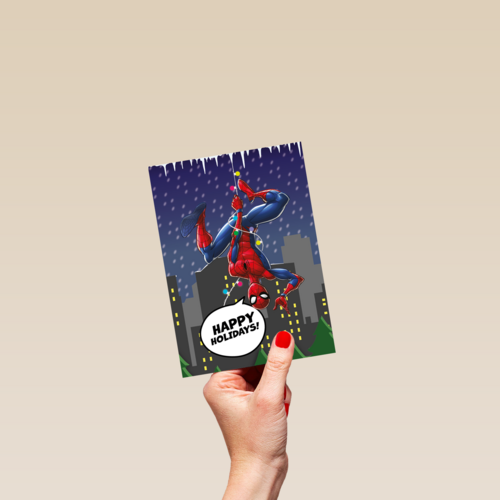 Spiderman kerstkaart happy holidays
