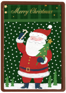 Kerstkaart met kerstman merry christmas