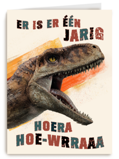 Dino tiger verjaardagskaart
